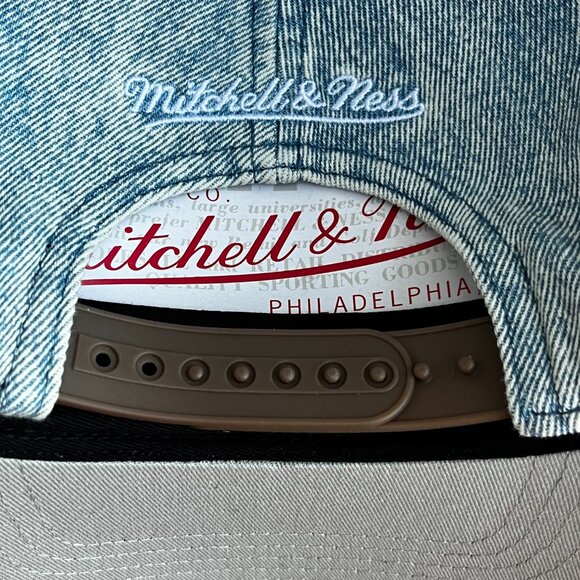 MITCHELL & NESS NBA LOS ANGELES DODGERS DENIM SUEDE PATCH SNAPBACK HAT NEW - Picture 4 of 5